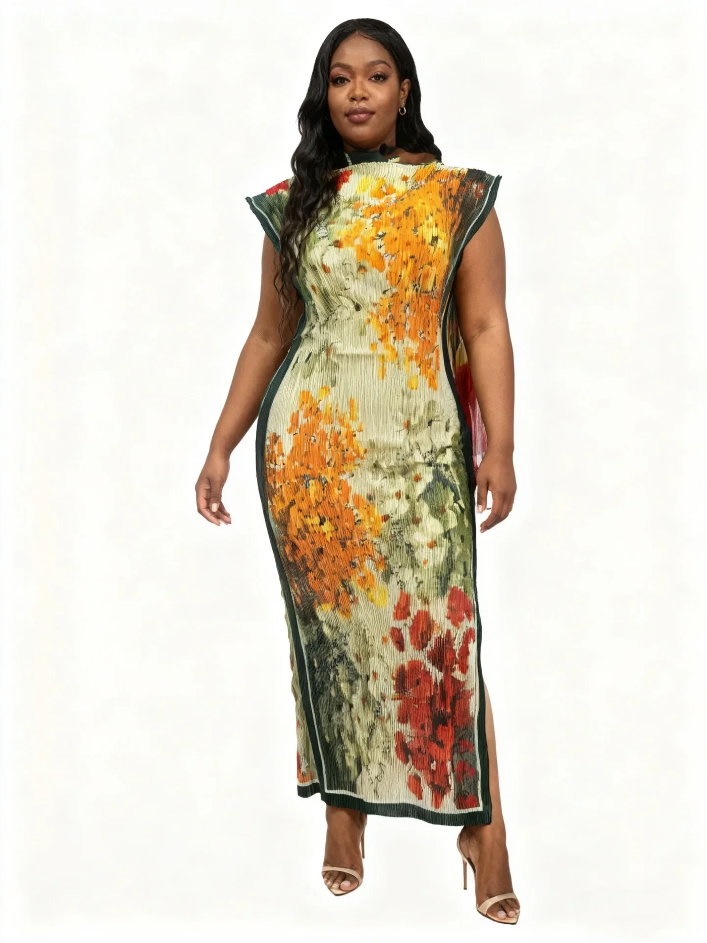Dashiki African Dresses for Women Elegant 2026 Spring Summer African Sleeveless Polyester Printing Long Bodycon Maxi Dresses
