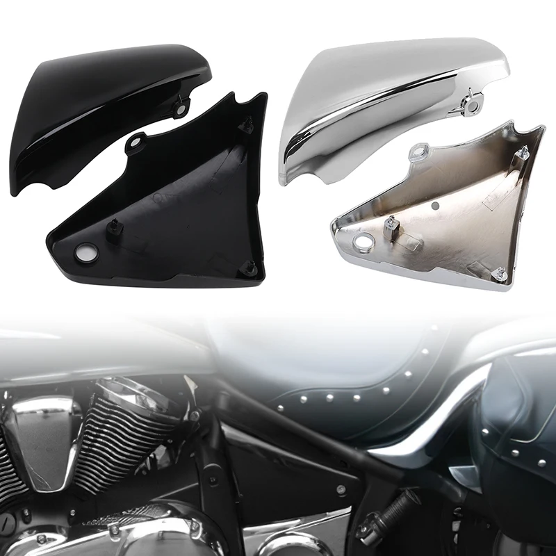 Motorcycle Black Chrome Side Battery Fairing Cover Panel Accessories for Kawasaki Vulcan VN900 Classic Custom 2006-2020