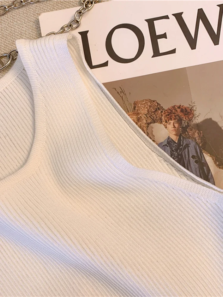 2026 Summer Tassel Tank Tops Women Sexy Sleeveless Camisole Tube Crop Tops Female Diamond Short Camis Tank Slim Crop Vest Tops