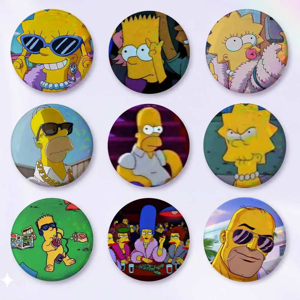 A-Simpson Art Badges Button Round Creative Pin Brooch Badge Bag Decor Accessories Fans Collect Friends Gifts
