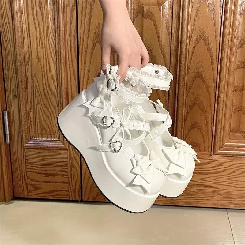 

Японская униформа для девочек, кожаные туфли Мэри Джейн с круглой головкой, мягкие туфли для девочек на толстой подошве, милые ветровые туфли Лолиты для девочек