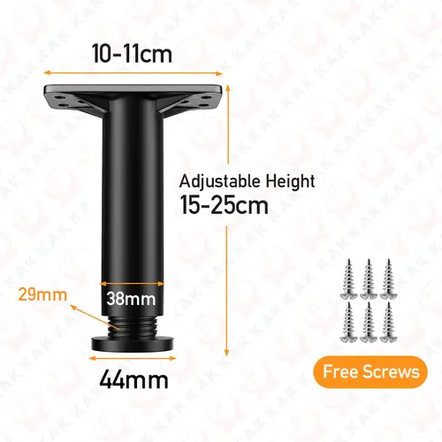 KAK Black Furniture Legs Adjustable Bed Beam Support Foot Sofa Table Feet Replacement Plastic Steel Heavy Duty Bed Hardware - Image 8