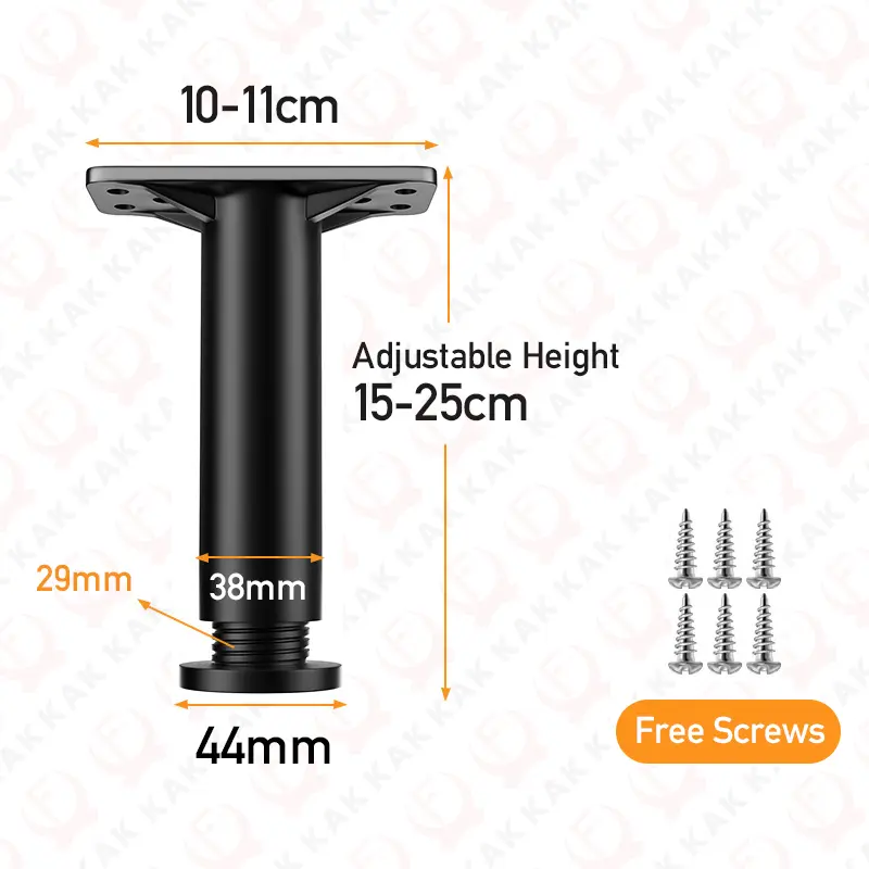 KAK Black Furniture Legs Adjustable Bed Beam Support Foot Sofa Table Feet Replacement Plastic Steel Heavy Duty Bed Hardware - Image 8
