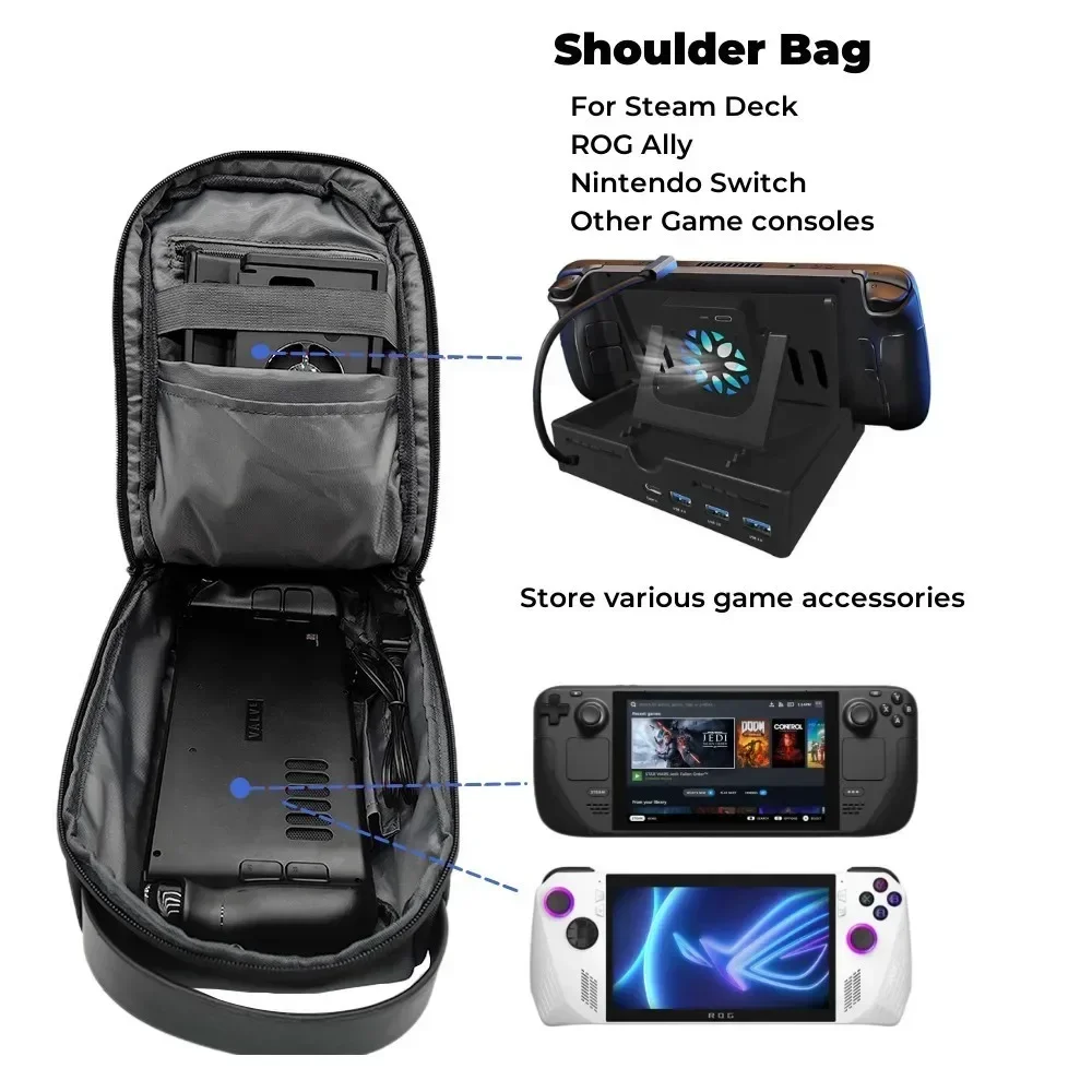 Portable Console Backpack for Asus ROG ALLY X Crossbody Shoulder Shockproof Protective Case Storage Bag for ROG ALLY Accessories