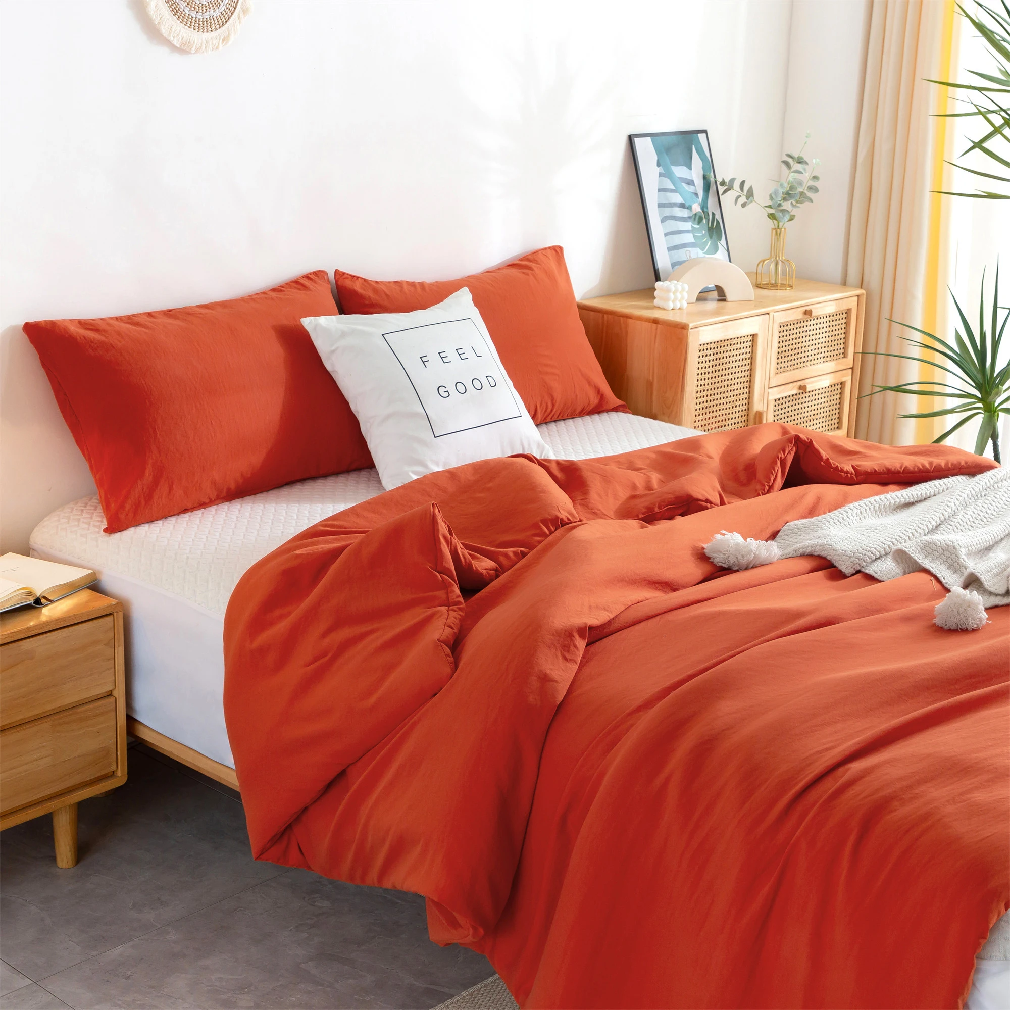 

Orange Bedding Sets All Seasons Queen Sets Comforter Quilt with Pillowsham Super Soft Shaggy Comy