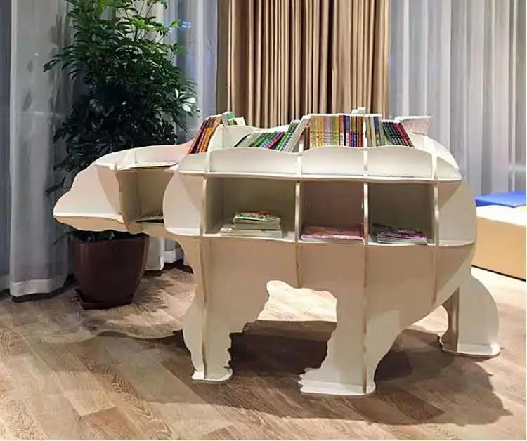 Creative bookshelves, elk bookshelves, polar bear bookshelves, side tables, coffee tables, entryway tables, animal shelves