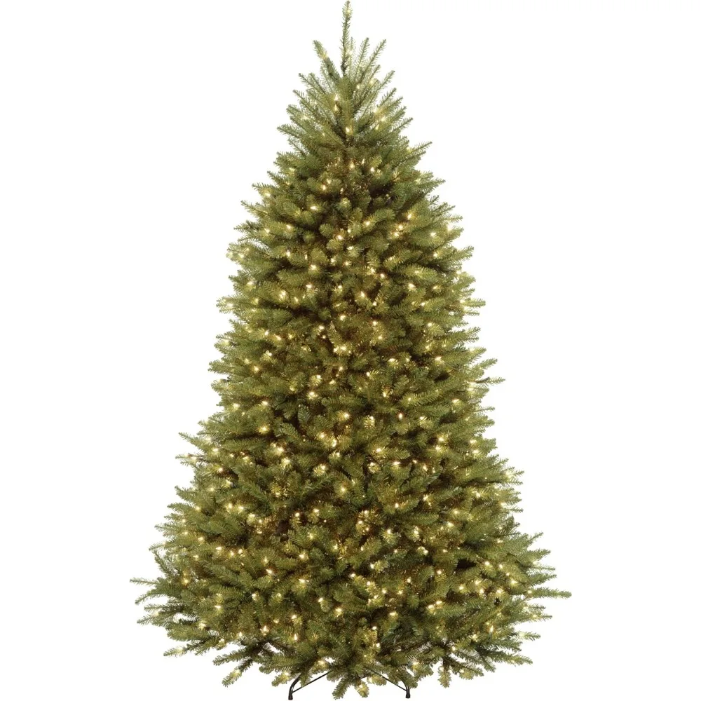 Lit Artificial Full Christmas Tree, Green, Dunhill Fir, Dual Color LED Lights, Includes Stand, 7.5 Feet, Christmas Tree