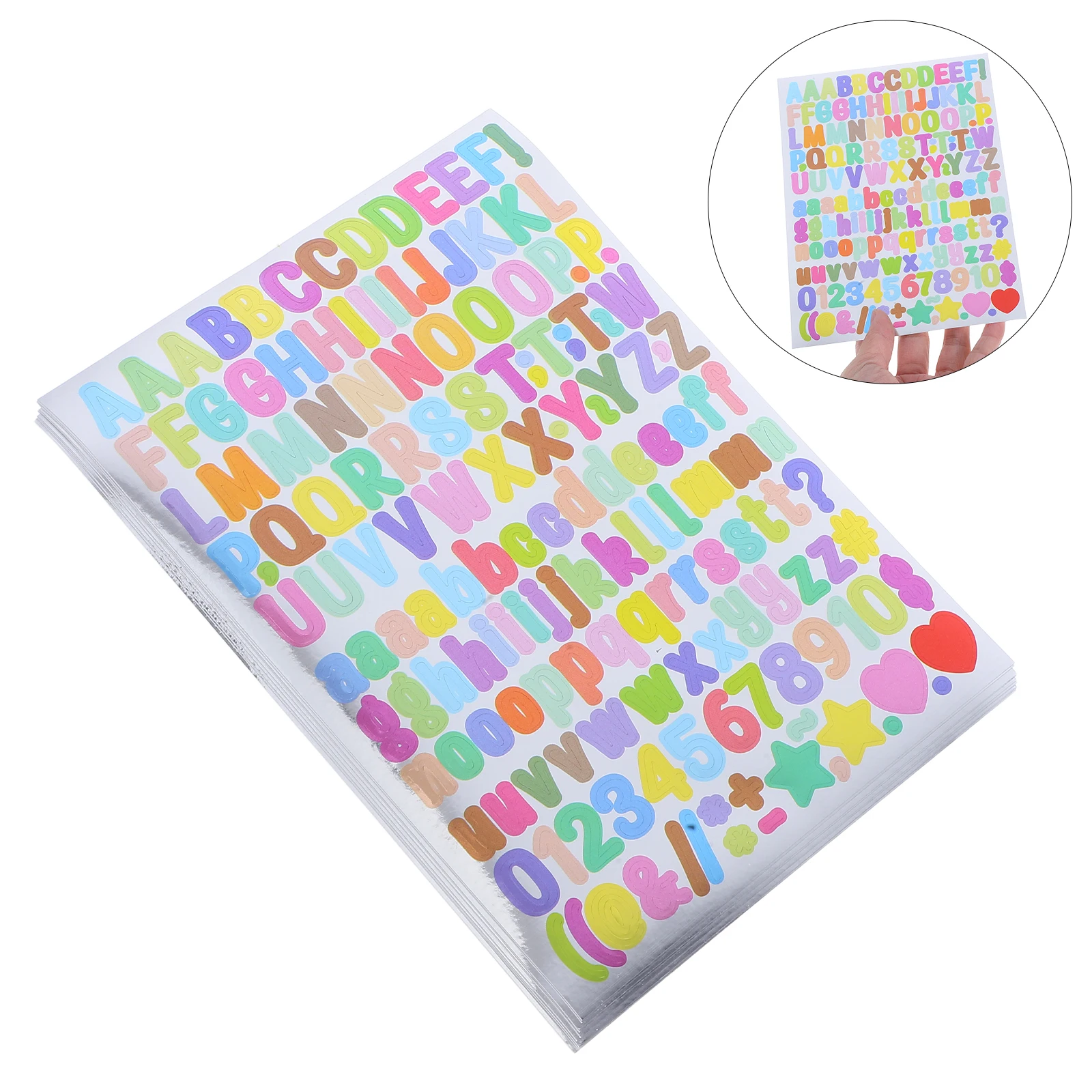 

10Pcs Self-Adhesive Alphabet Number Vinyl Stickers Gradient Color DIY Craft Scrapbook Planner Phone Case Decoration