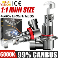 Dualvision 9005 HB3 9006 HB4 LED Headlights H7 H11 H8 H9 CSP CHIPS Mini Led Lights Mini Projector Lens 6000K Super Canbus 12V