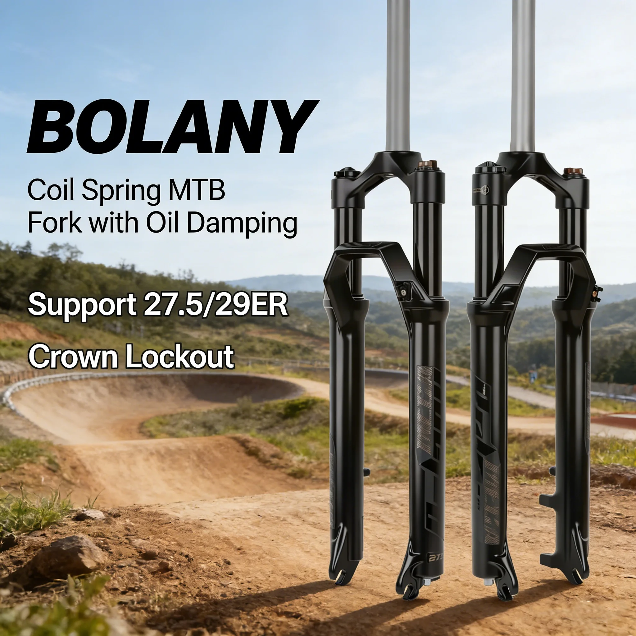 

BOLANY Mountain Bike Front Fork 27.5/29ER Mechanical Disc Brake Super Soft Shock Absorber Oil Spring MTB Bicycle Front Fork 34MM