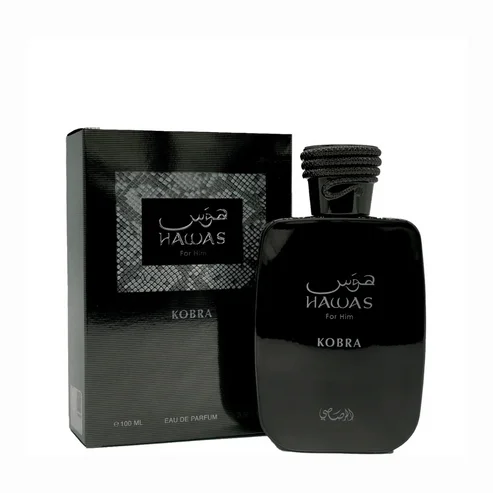 Hawas Kobra Rasasi 100ML – Perfume Masculino Oriental Amadeirado com Gengibre, Canela e Âmbar
