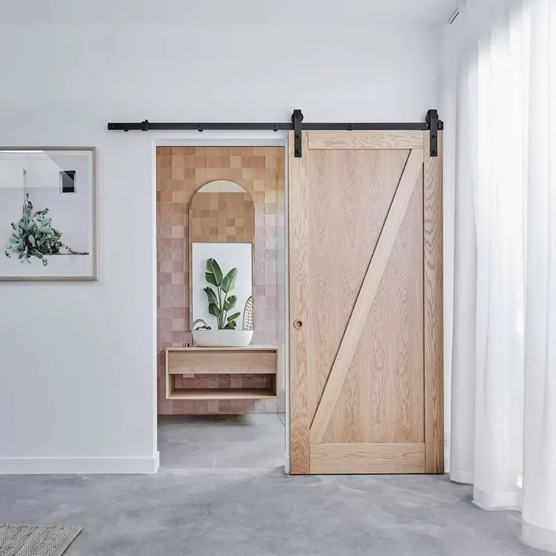 Country Wood Interior Barn Door Waterproof Sliding Door Household