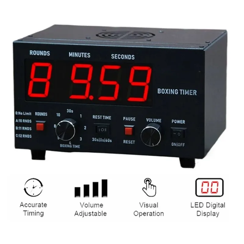 Cheetie CP40 HIIT Treinamento redondo Gymboss Boxe Intervalo Temporizador LED verde Display colorido para treinamento de boxe