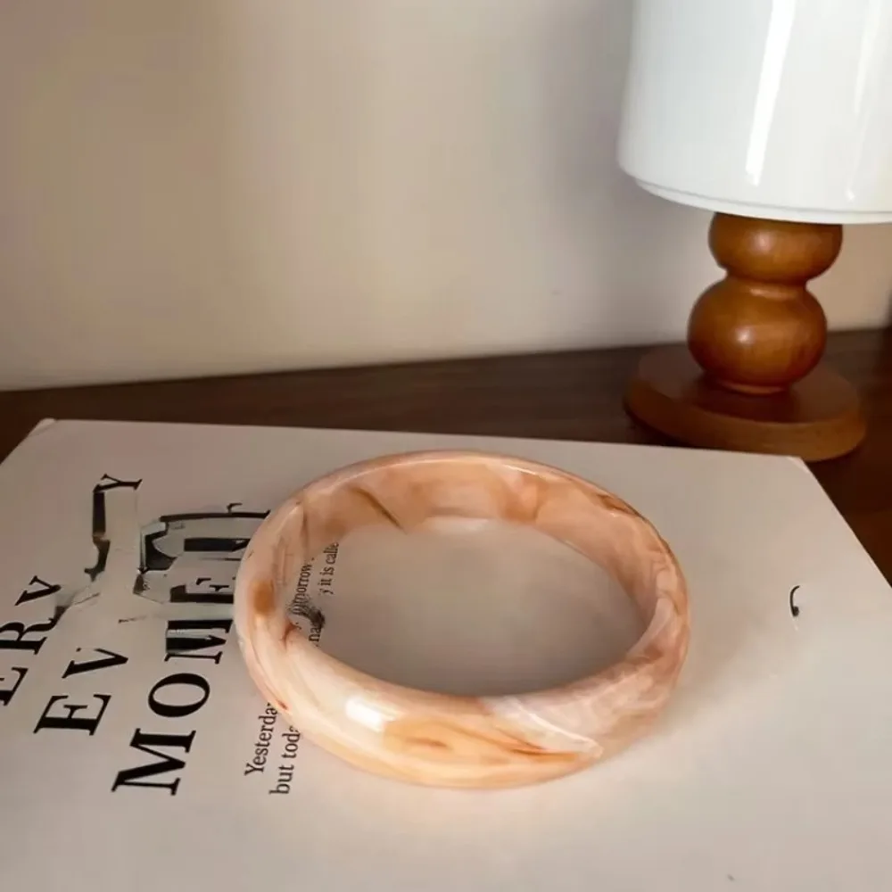 Acrylic Exaggerated Bracelet Open Bangle C Shape Wide Cuff Bangles Wide Style Smudging Design Irregular Bangle Fashion Jewelry