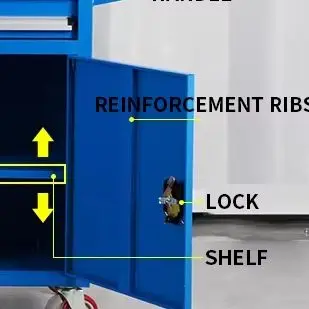 Modular Tool Cabinet Five-Drawer/Single-Door Tool Cabinet With Brake Wheels Industrial-Grade Heavy-Duty Tool Cart(Customized)
