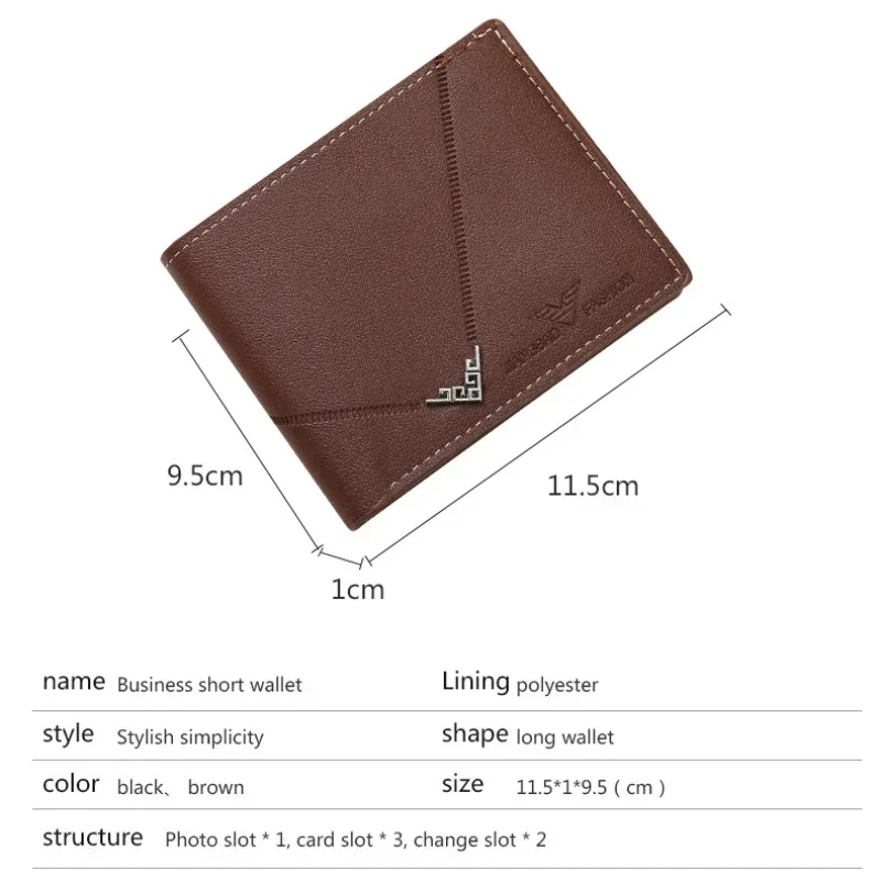 New Men's Wallet Money Bag PU Leather Business Short Wallet Vintage Soft Purse Multi-card Holder Portefeuille Homme Billetera image 6
