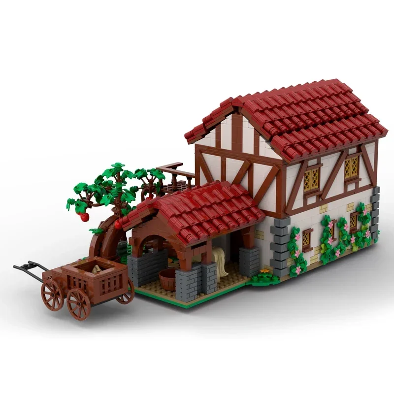 Spice village diorama bricks medievale house blocks scene moc tavern stable town building toy gift architecture product decor