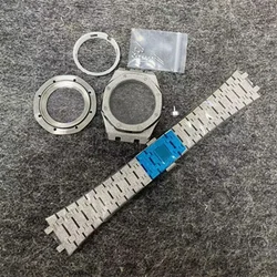 Watches Tools Accessories 41mm Case Frost Stainless Steel Strap Sapphire Glass for Oak NH35 NH36 Movement Watch Modified Parts