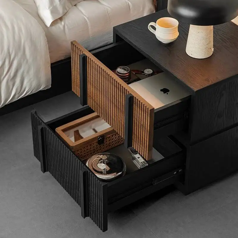 طاولة تخزين حديثة بجانب السرير، تصميم إيطالي بسيط لتوفير المساحة، طاولة منضدة عتيقة، أثاث منزلي بسيط من Cajonera ﻿