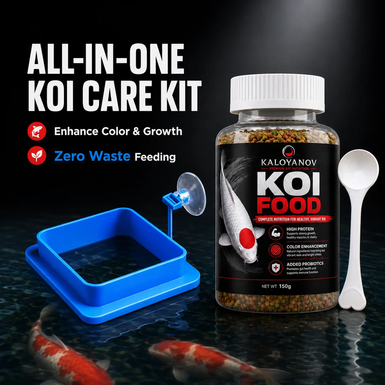 Aquarium Fish Colour - Koi Fish Food 150g High Protein