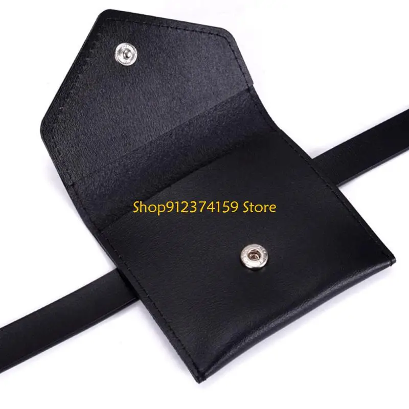 

G5AE Elegant Black Mini Belt Bag PU Leather Waist Bag For Students And Office Worker
