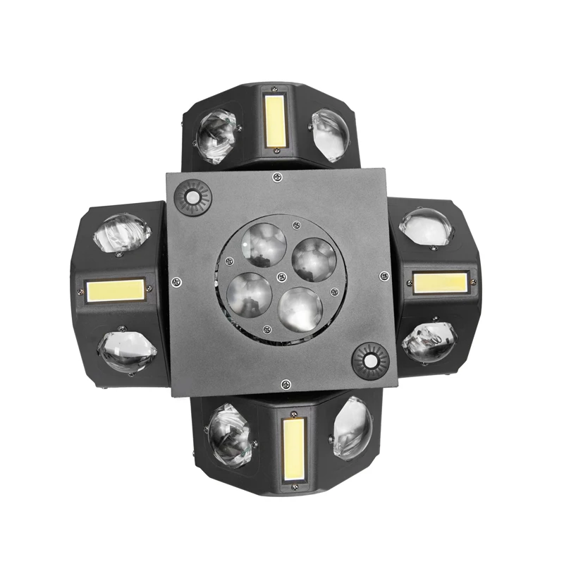 

Luz Escenario RGBW 4 en 1 – Haz con Movimiento, Patrón Gobo, Estroboscópico и Rebote para Sala Privada