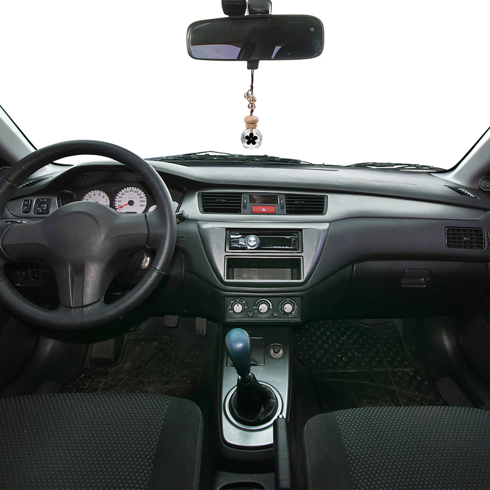 

1Pcs Car Perfume Bottle Pendant Transparent Glass 6ml Hanging Pendant Car Interior Purifier Rearview Mirror Glass Perfume Bottle