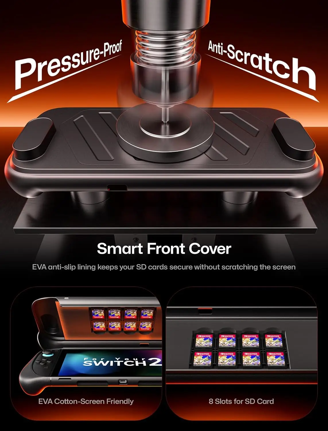 360° Full-Body Shockproof Case for Nintendo Switch 2, ModCase with Front Cover, Built-in Metal Kickstand & Silicone Wrist Strap