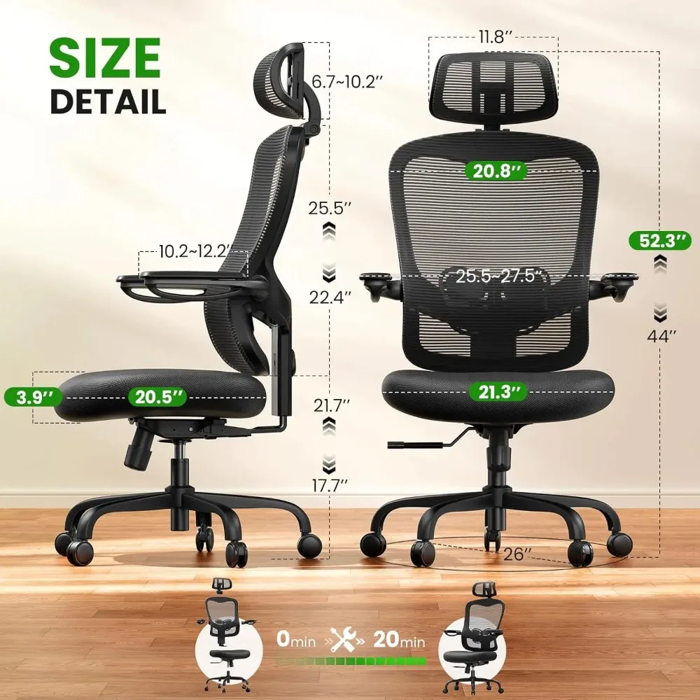 Ergonomic Office Chair Big and Tall 350LBS Capacity 6'5