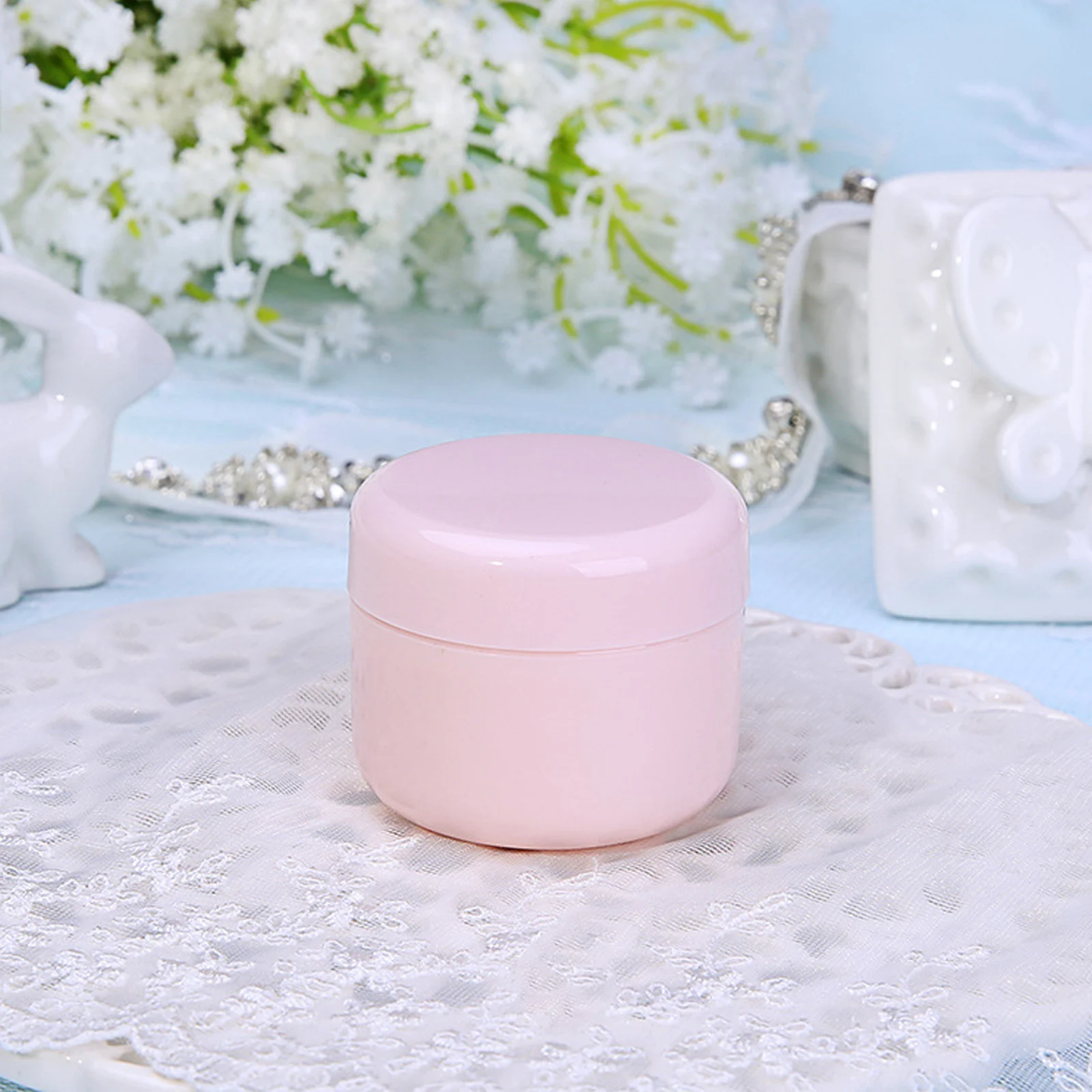 Tarro de plástico rosa para crema, contenedor de maquillaje, caja de cosméticos de muestra, tarro de maquillaje vacío, botellas rellenables, 10g/20g/30g/50g/100g/150g