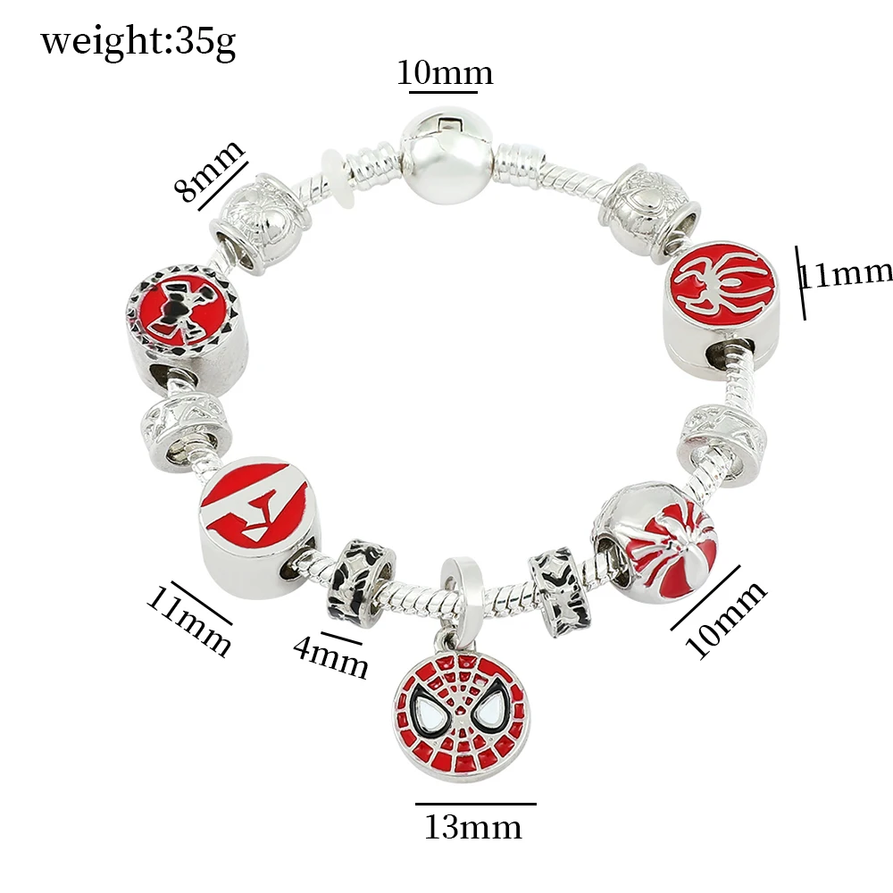 Spider Man Bangles Women DIY The Avengers Marvel Bracelet Men Peter Parker Charms For Bijoux Making Accessories