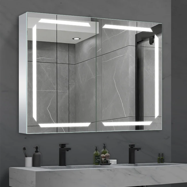 Bathroom Toilet Bedroom Metal Storage Smart Vanity Mirror Cabinet view 6