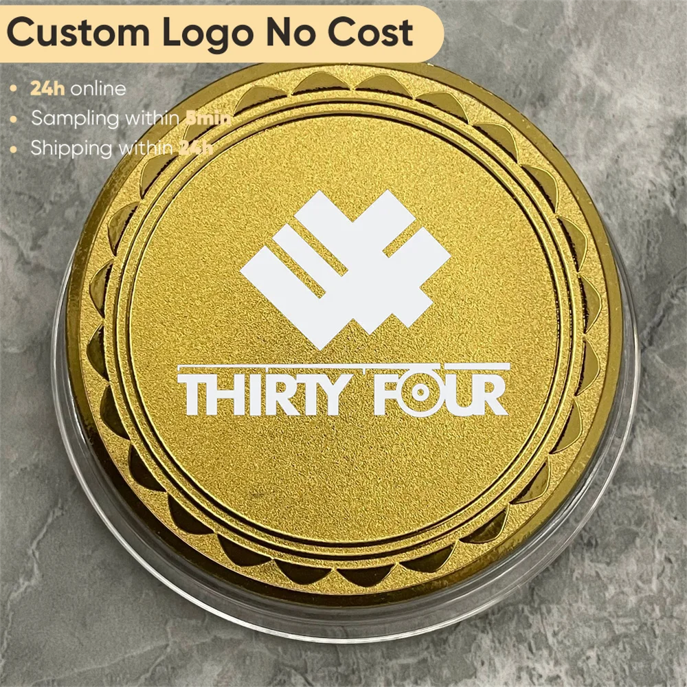 Free laser engraving UV color printing commemorative coins metal DIY engraving commemorative medals personalized creative gifts