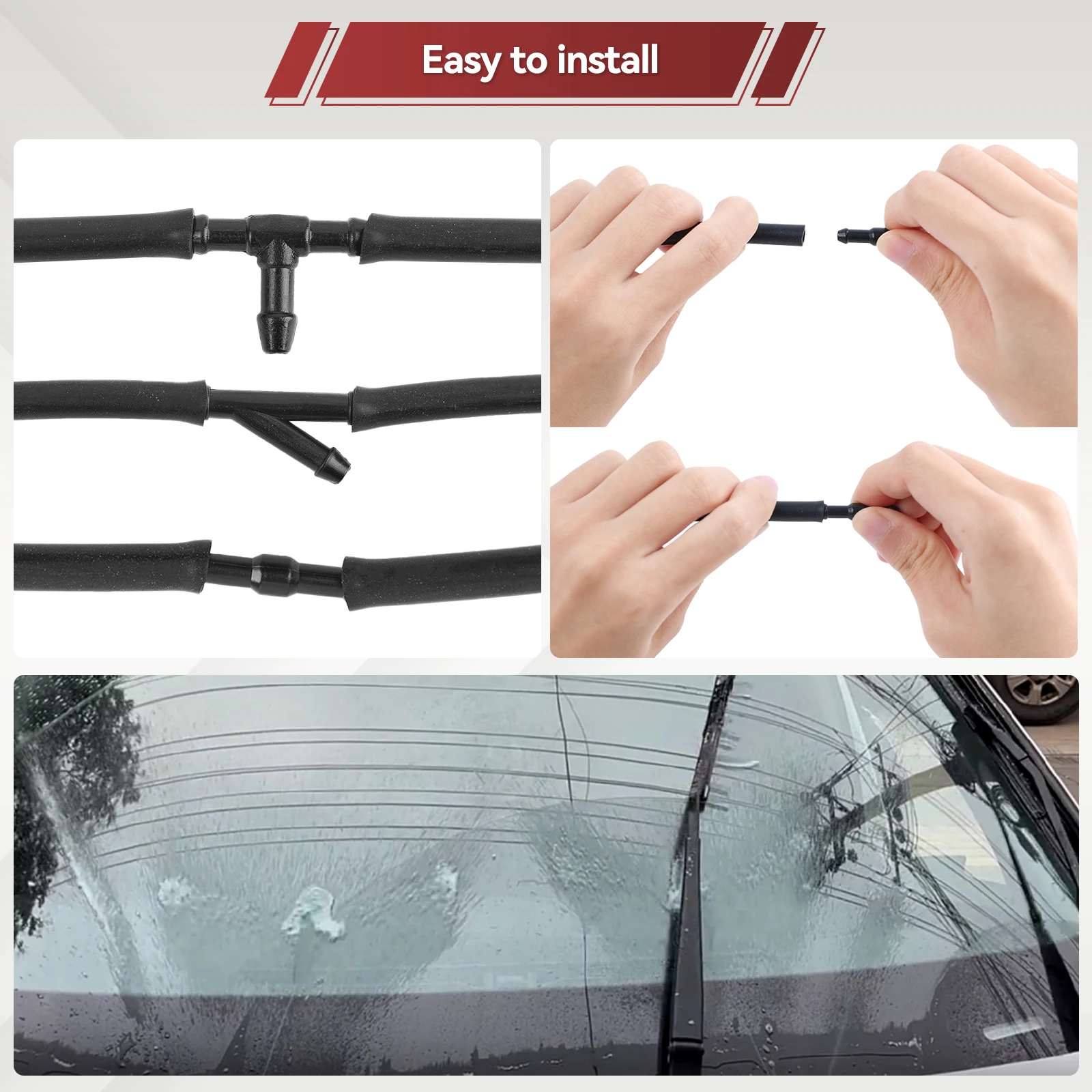 Erick\'s Wiper 18Pcs Front Windshield Windscreen Wiper Washer Spray Jet Nozzles Tube Connector T Piece Straight Tee 3 Way Y Piece