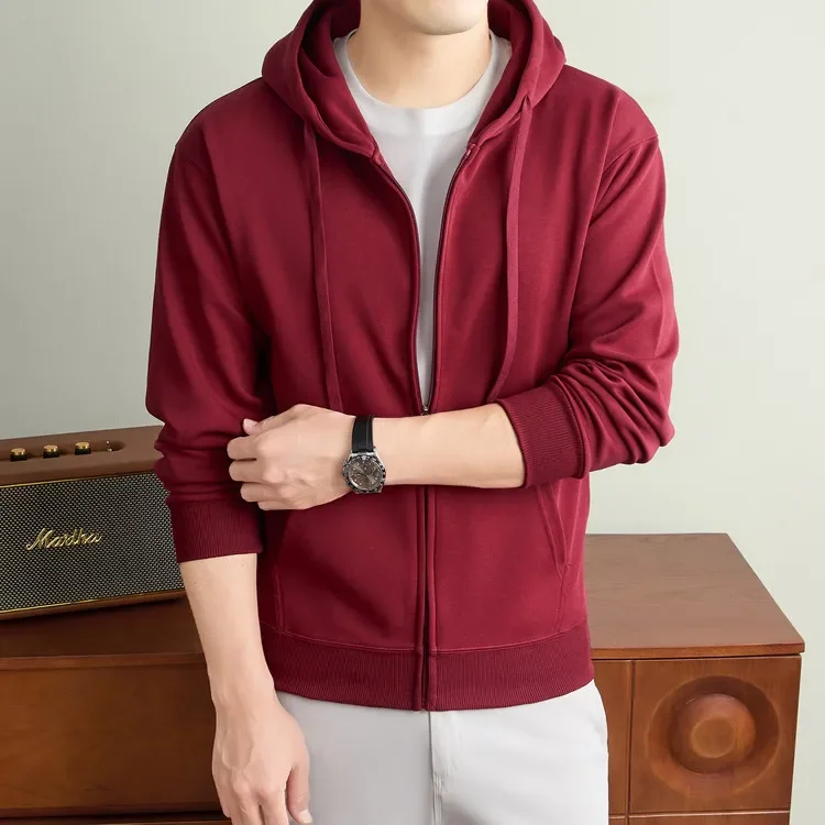 Herren-Kapuzenjacke mit Reißverschluss – Premium-Baumwollmischung, Weich & Langlebig, Unisex Übergrößen-Hoodie für Outdoor und Wandern – Detail 11
