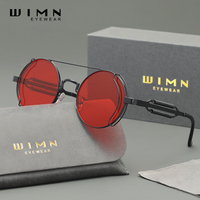 WIMN New Fashion Punk Steampunk Sunglasses Retro Men's Round Punk Eyewear Gothic Style Women UV400 Shades