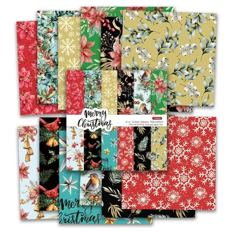 2023 new merry Christmas style Scrapbooking paper pack of 24sheets handmade craft paper craft Background pad 926