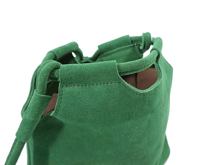 Imagem -04 - Bolsa de Ombro Pequena de Couro Genuíno Elegante para Fêmea Ibiza Boho Gypsy Hippie Suede Franja Lateral Sling Verde Bolsa Moda