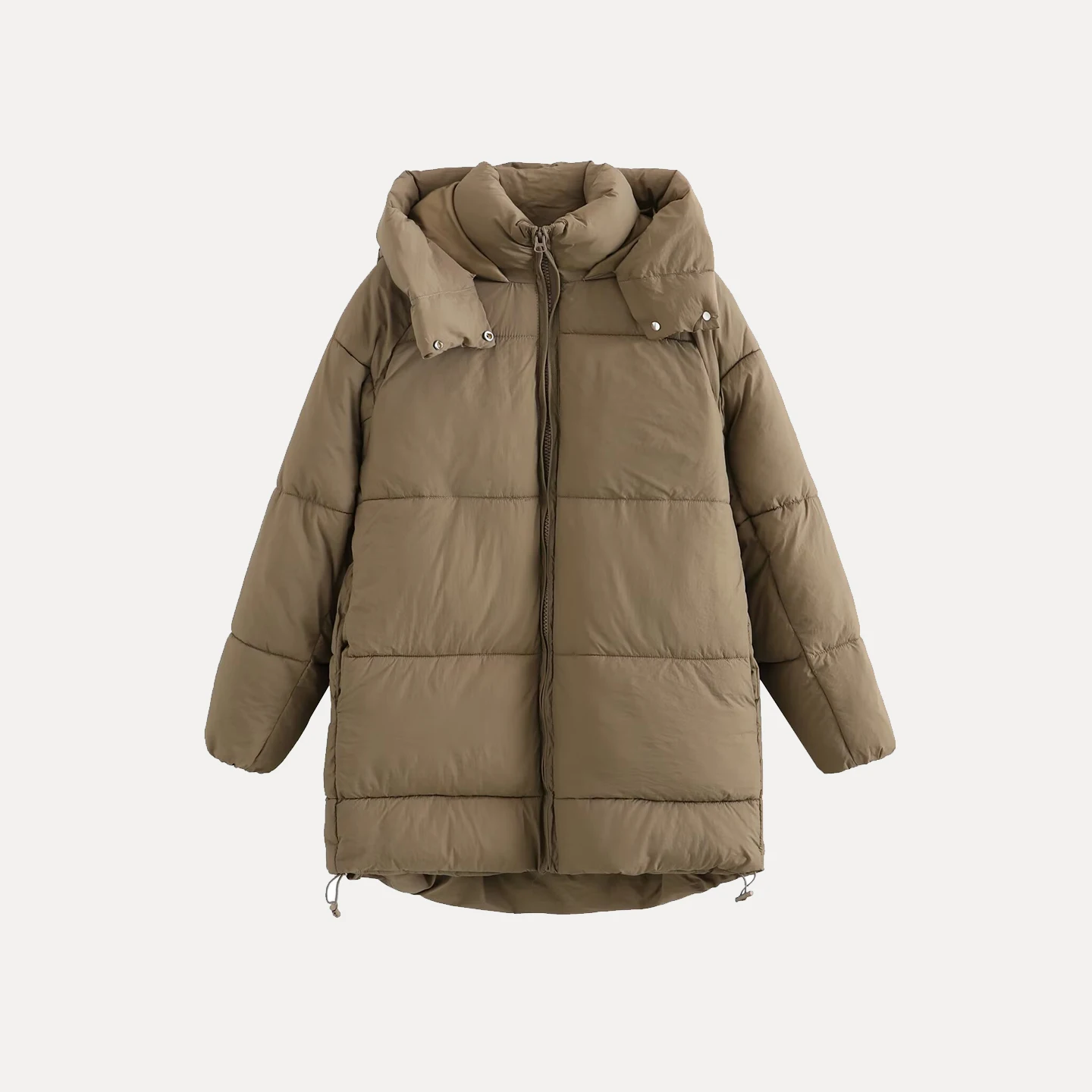 

Z Женское пальто Faion Long Sve Свободного кроя длиной миди с капюшоном на молнии Хлопок Jaet Sli Одежда для поездок на работу