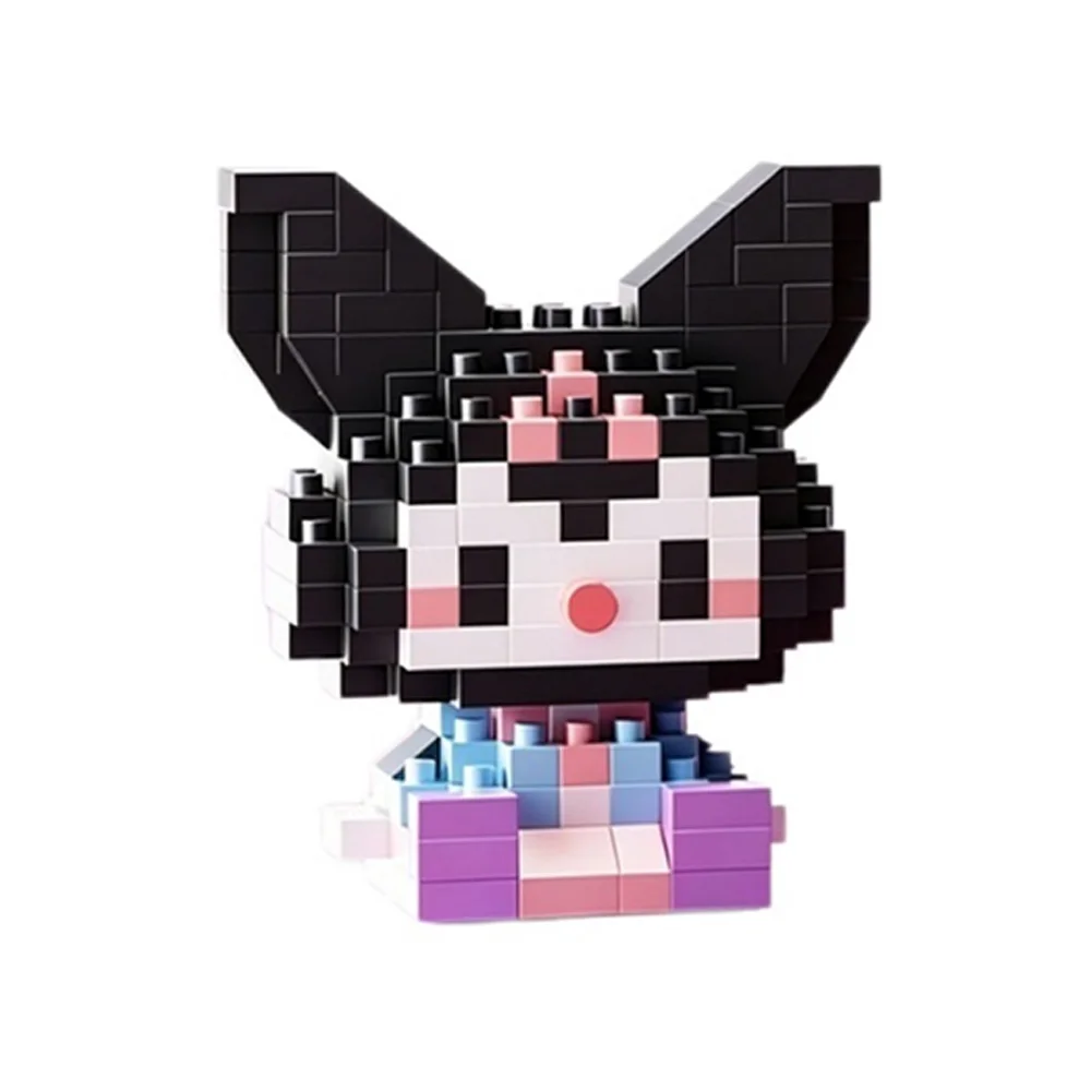 Sanrio Hello Kitty Kuromi My Melody Cinnamoroll Bausteine Cartoon-Figuren Ziegel Kinder-Bauspielzeug Modell Geschenk