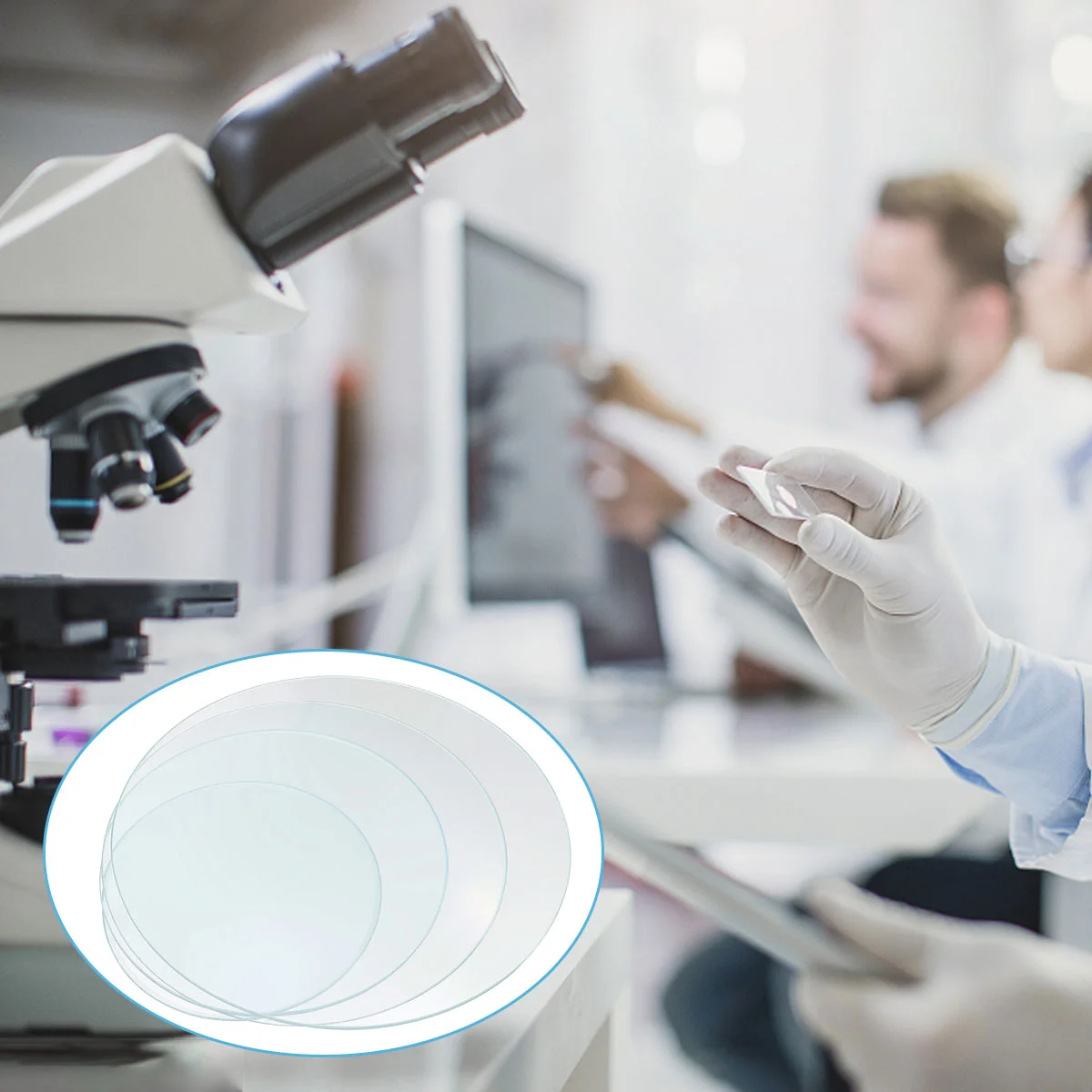 Óculos de vidro para relógio, 4 unidades, equipamento de laboratório, placa de petri de química, capas de evaporação reforçadas