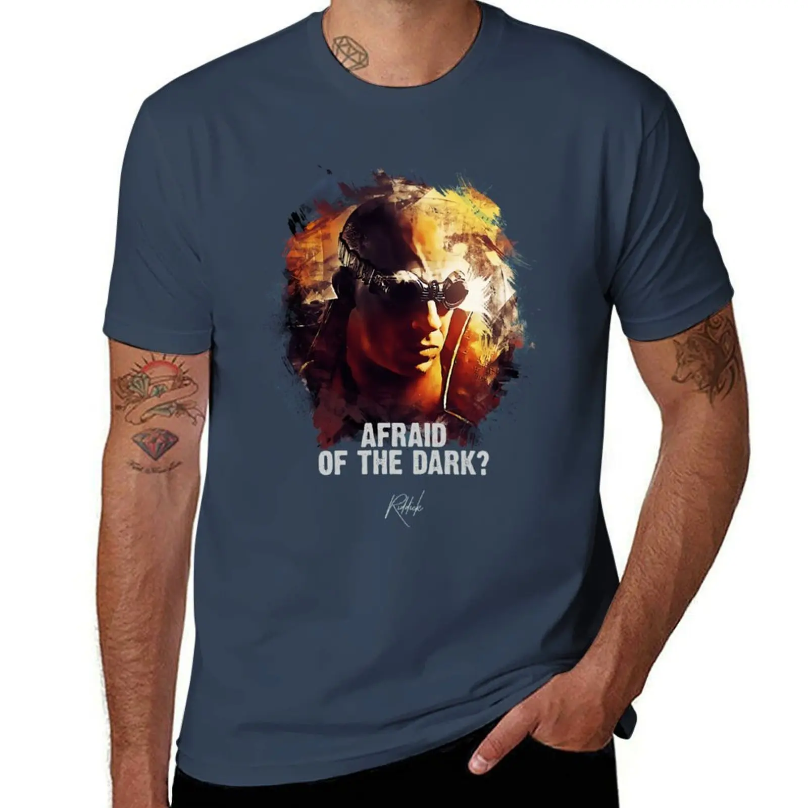 

Afraid Of The Dark - RIDDICK T-Shirt man t shirts cotton t shirts for man pack cotton man t shirts for men T-Shirt