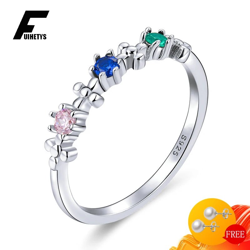 

Fashion Ring for Women Wedding Party 925 Sterling Silver Jewelry with Zircon Gemstones Finger Rings Promise Ornaments Wholesale