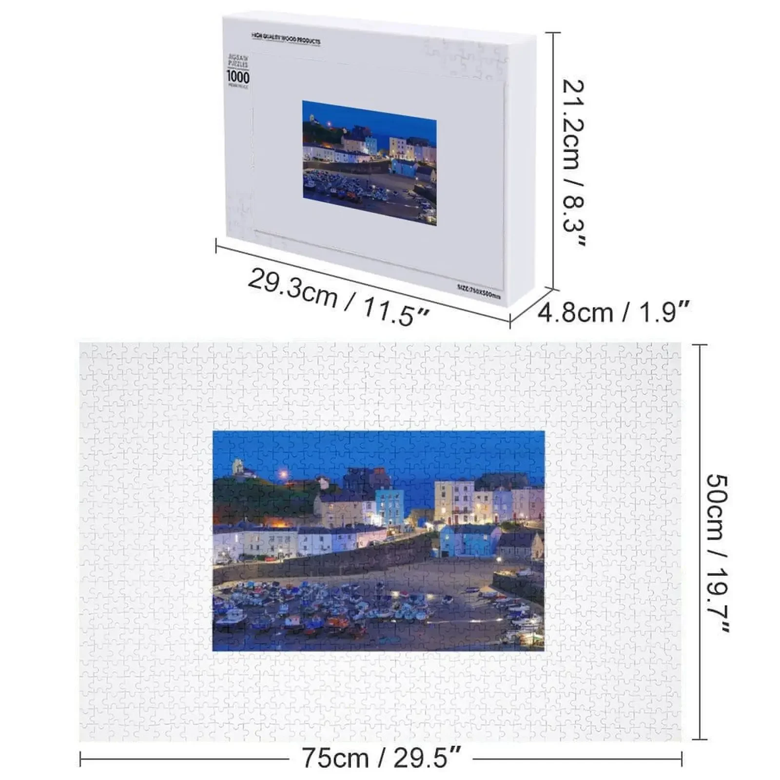 Porto tenby, país de gales quebra-cabeça de madeira nome animal brinquedo de madeira crianças decoração de madeira pinturas quebra-cabeça