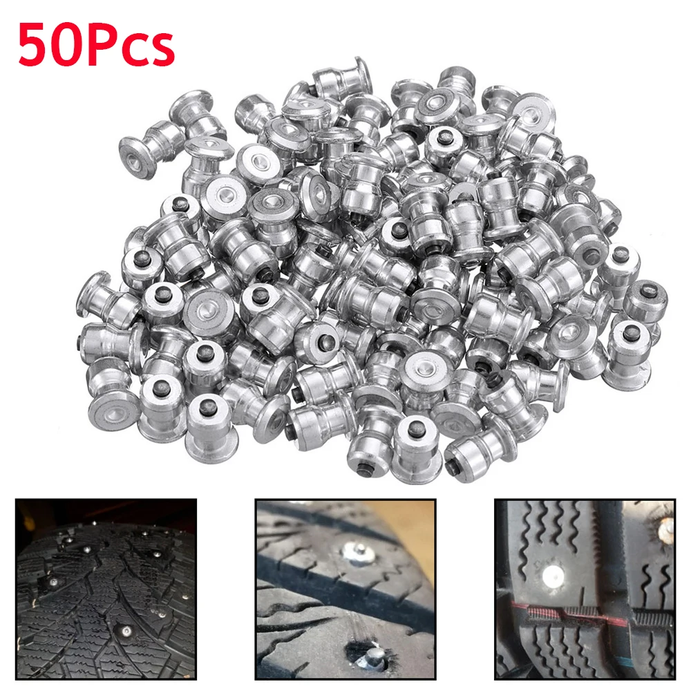 50Pcs Wheel Lugs Car Tires Studs Screw Snow Spikes Wheel Tyre Snow Chains Studs For Shoes ATV Car Motorcycle Tire 8x10mm