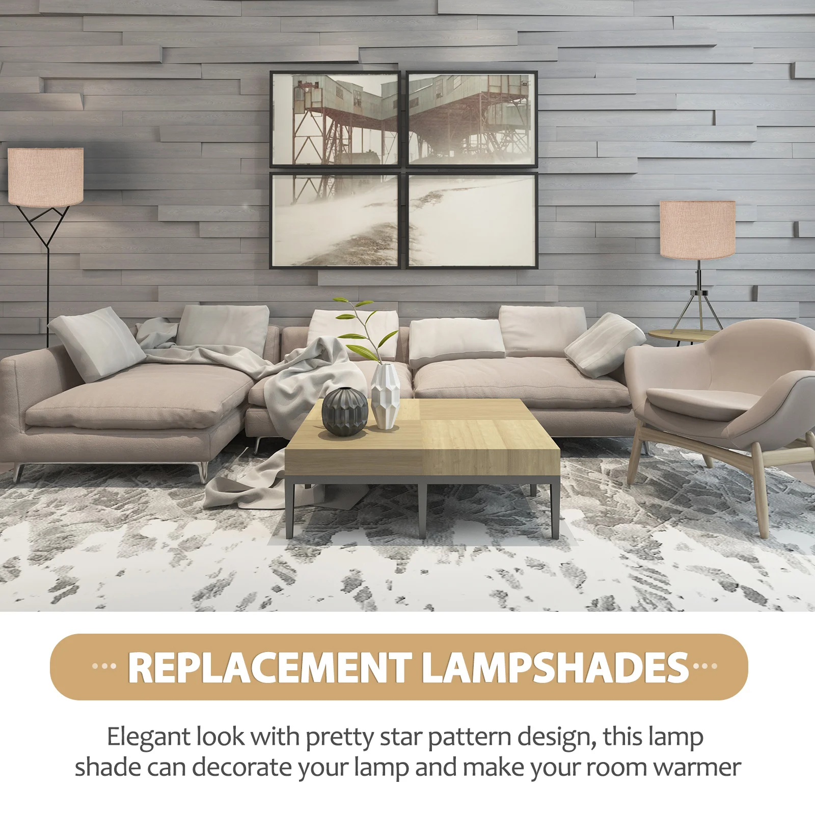 غطاء مصباح أسطواني E27 قماش السرير مكتب استبدال غطاء خفيف نمط ريفي ديكور المنزل سهل التركيب إطار معدني متين