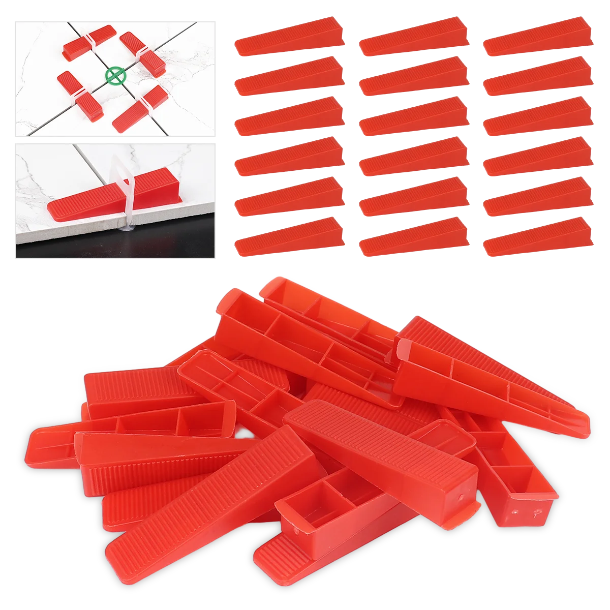 100PCS Red/ Black Plastic Wedges Ceramic Tile Leveling System Tiling Floor Wall  Carrelage Construction Tools Building