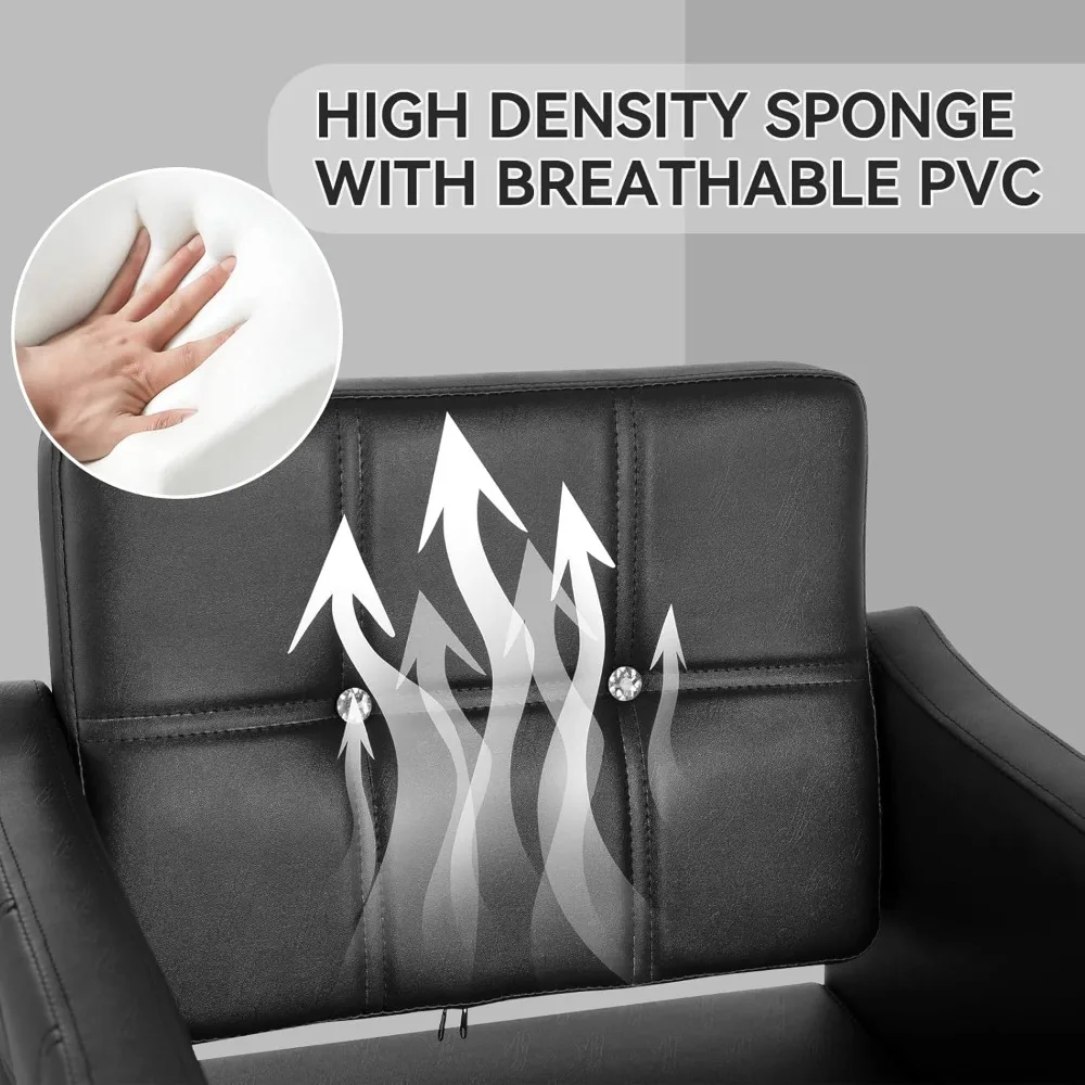 كرسي احترافي لتصفيف الشعر باللون الأسود لورشات الحلاقة والاستخدام المنزلي، يعمل بمضخة هيدروليكية، دوار 360 درجة لـ Beauty Brai