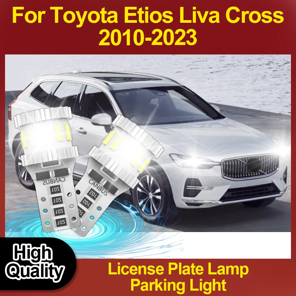 

Super Bright T10 W5W License Plate Lamp 6000K Parking Light 3400LM 360 Degree Lighting For Toyota Etios Liva Cross 2010-2023