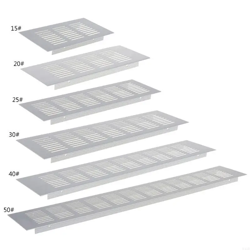 H4GD 80MM Wide Rectangle Aluminum Air Vent Ventilation Grille Cover Closet Shoe